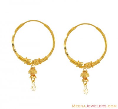 22k Yellow Gold Bali ( Hoop Earrings )