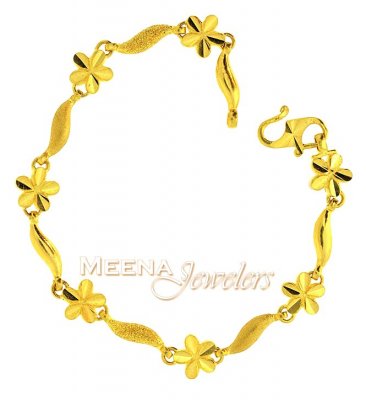 Flower Shaped Gold Bracelet(22k) ( Ladies Bracelets )