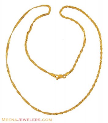 22K Disco Gold Chain (18 Inch) - ChPl6887 - 22k yellow gold chain is in ...