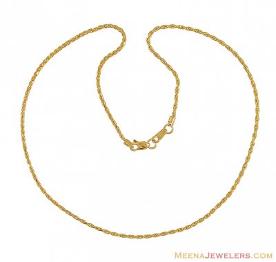 Gold Rope Chain (14 Inches) ( Plain Gold Chains )