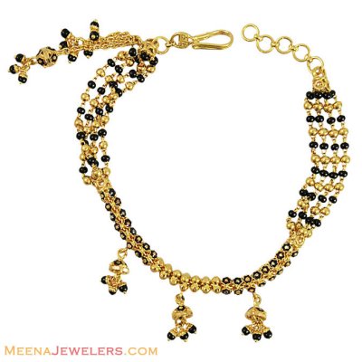 22k Black Beads Meenakari Bracelet ( Ladies Bracelets )