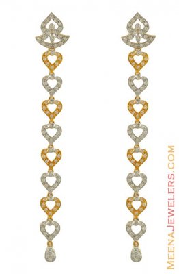22k Gold long earring - ErLn7007 - Excellent craftsmanship on 22kt gold ...