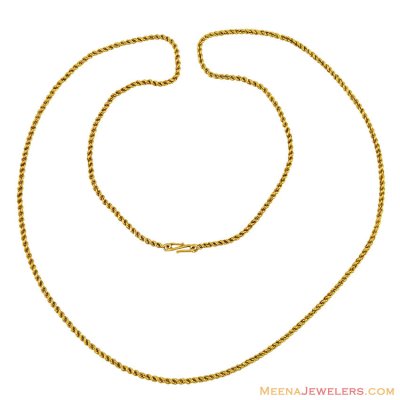 22K Mens Solid Rope Long Chain  ( Men`s Gold Chains )