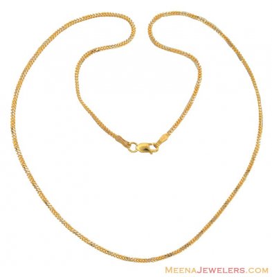 22K Gold 2 Tone Chain (16 Inches) ( Men`s Gold Chains )
