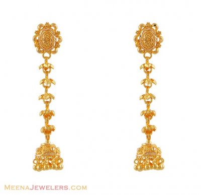 Gold Earrings with Chandelier ( 22Kt Gold Fancy Earrings )