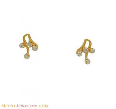 Genuine Diamond Earrings (18k Gold) ( Diamond Earrings )