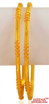 22k Gold Filigree Bangles(2pcs) ( Gold Bangles )