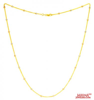 22Kt Gold MultiTone Chain (18 inch) ( 22Kt Gold Fancy Chains )