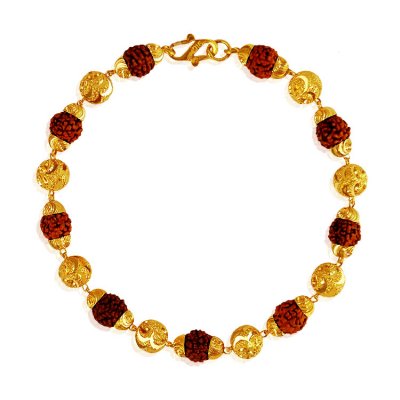 22Kt Gold Rudraksha Bracelet ( Men`s Bracelets )