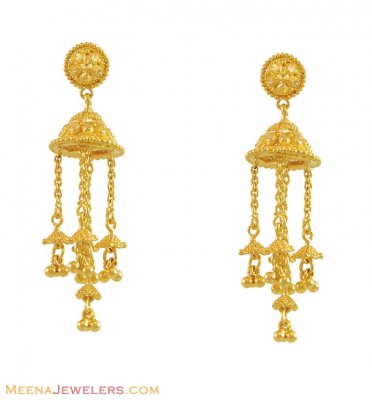 Fancy Chandelier Earrings (22K) ( 22Kt Gold Fancy Earrings )