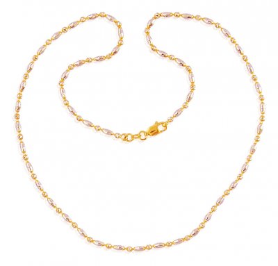 22K Gold Beads Chain 18In ( 22Kt Gold Fancy Chains )