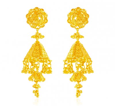 22kt Fancy Chandelier Earrings ( 22Kt Gold Fancy Earrings )