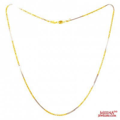 22Kt Gold Two Tone Fancy Chain ( 22Kt Gold Fancy Chains )