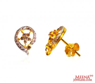 22kt Gold Earrings  ( Precious Stone Earrings )