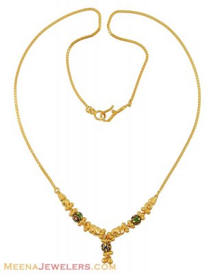 Dokia Chain With Meenakari ( 22Kt Gold Fancy Chains )