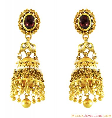 22k Exclusive Kundan Chandelier  ( 22Kt Gold Fancy Earrings )