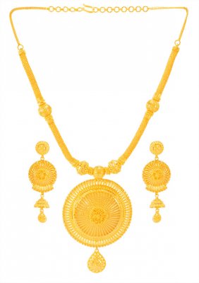 22kt Gold Designer Necklace Set ( 22 Kt Gold Sets )
