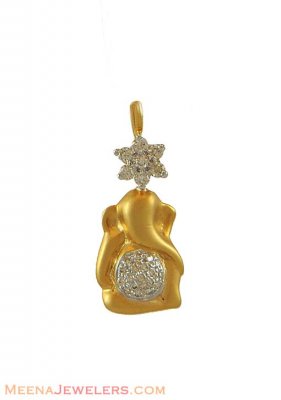18Kt Gold Lord Ganesh Diamond Pendant ( Diamond Pendants )