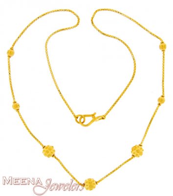 Chain with Gold Balls ( 22Kt Gold Fancy Chains )
