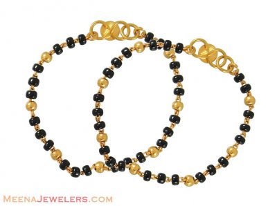Holy Beads Baby Bracelets (22k) ( Black Bead Bracelets )
