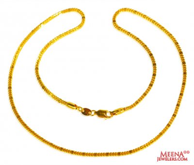 22Kt Yellow Gold Chain  ( Plain Gold Chains )