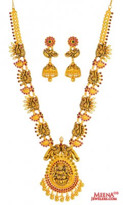 22 Karat Gold Temple Set ( Antique Necklace Sets )