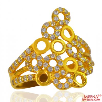 22K Gold Fancy Ring For Ladies  ( Ladies Signity Rings )