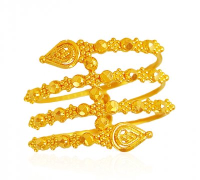 22 Karat Gold Spiral Ring ( Ladies Gold Ring )