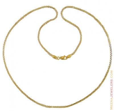 Two Tone Gold Chain (22Inch)  ( Plain Gold Chains )