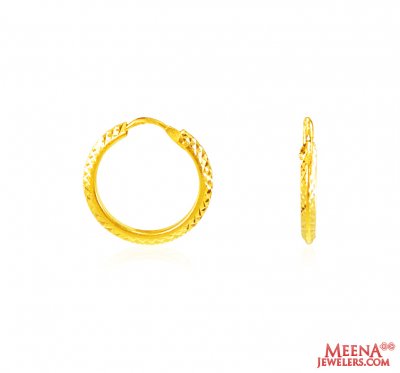 22Kt Gold Fancy Hoop Earrings ( Hoop Earrings )