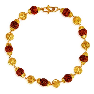 22 Kt Gold Rudraksha Bracelet ( Men`s Bracelets )