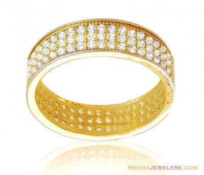 18kt Gold band with CZ ( Wedding Bands )