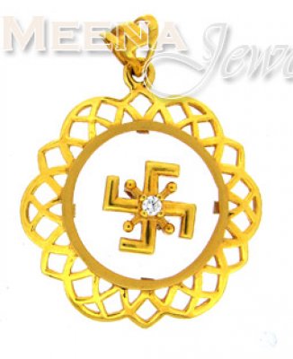 22 Kt Gold Swastik Pendant ( Ganesh, Laxmi and other God Pendants )