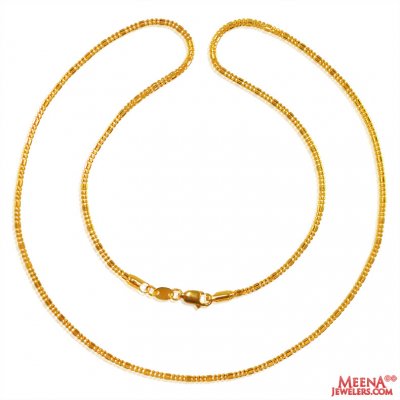22kt Gold Chain in  22inches ( Plain Gold Chains )