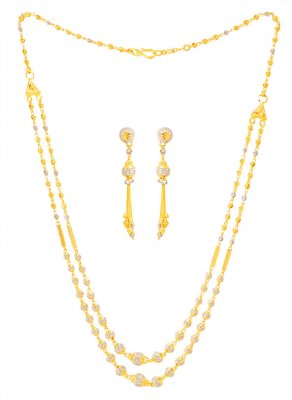 22Kt Gold Layered Necklace Set ( Light Sets )