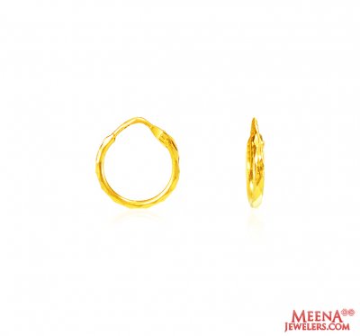 22Kt Gold Fancy Hoop Earrings ( Hoop Earrings )