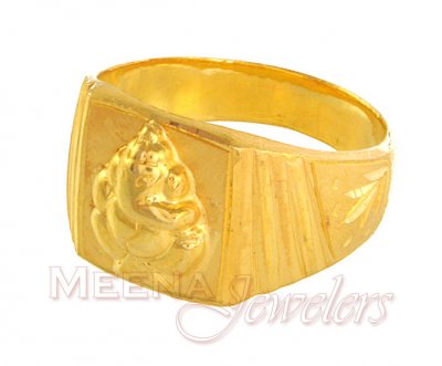 22kt Gold ring with Lord Ganesh ( Religious Rings )