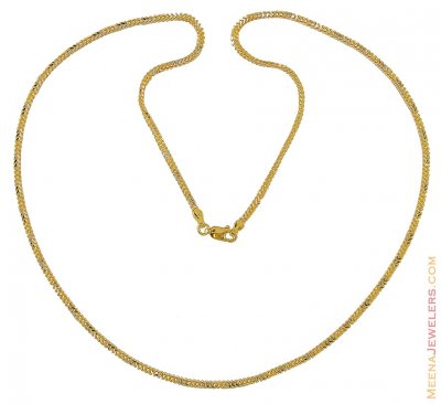 22Kt Two Tone Chain (22 Inch) ( Men`s Gold Chains )