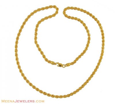 22Kt Rope Chain (20 Inch) ( Plain Gold Chains )