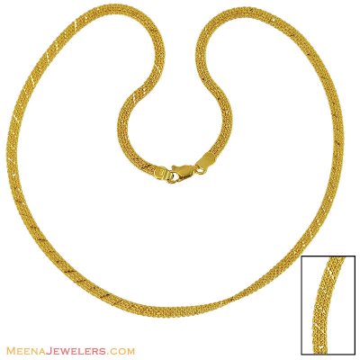 22k Mens Flat Chain(16 Inches) ( Men`s Gold Chains )