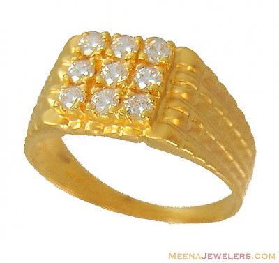 Mens Signity Ring (22K Gold) ( Mens Signity Rings )