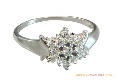 Star Shaped Floral Ring 18K ( Ladies White Gold Rings )