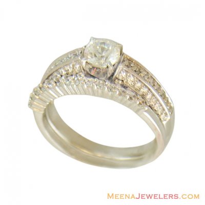 18k Engagement Ring ( Ladies White Gold Rings )