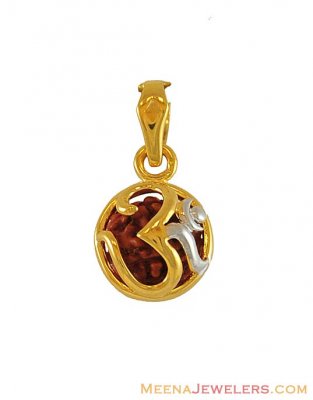 22K Om pendant with Rudraksh ( Om Pendants )