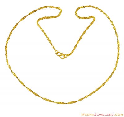 22K Gold Twisted Chain ( Plain Gold Chains )