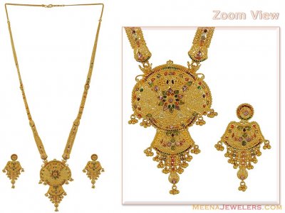 22K Gold Patta set with antique finish ( Bridal Necklace Sets )