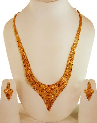 22k Yellow Gold Indian Necklace ( 22 Kt Gold Sets )