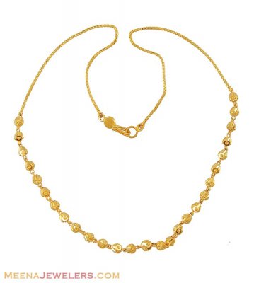 Indian Chain (22Kt Gold) - ChFc7839 - 22Kt Gold Chain with shining gold ...
