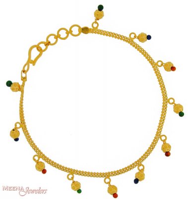 22k gold Bracelet with multicolor enamel ( Ladies Bracelets )