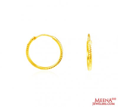 22Kt Gold Fancy Hoop Earrings ( Hoop Earrings )